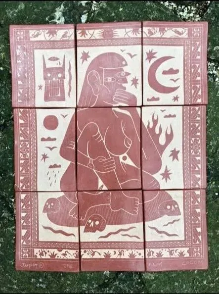 TILE MURAL BY TOPO GONZALEZ — mural documented by Tulum Art Club in Tulum.