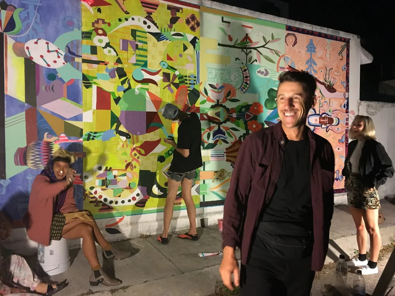 MONIKA CANILAO- SARATHUSTRA - HECTOR GARCIA - ELENA STONAKER — mural documented by Tulum Art Club in Tulum.