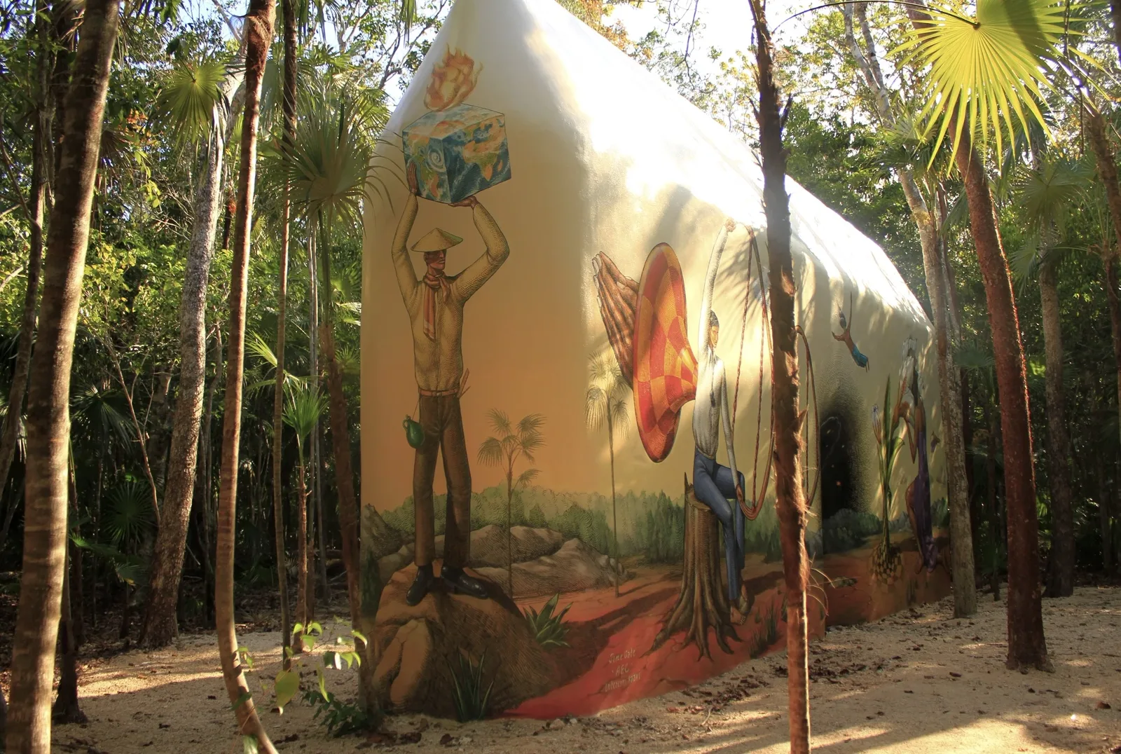 Archival photograph of a mural documented by Tulum Art Club in Tulum.