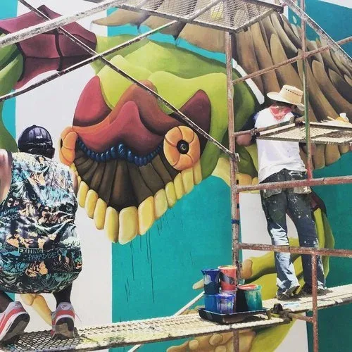 Dherzu — mural documented by Tulum Art Club in Tulum.