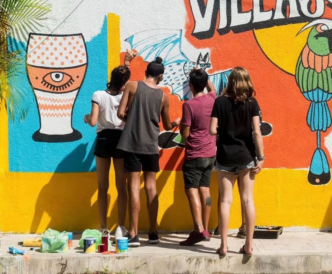 Archival photograph of a mural documented by Tulum Art Club in Tulum.