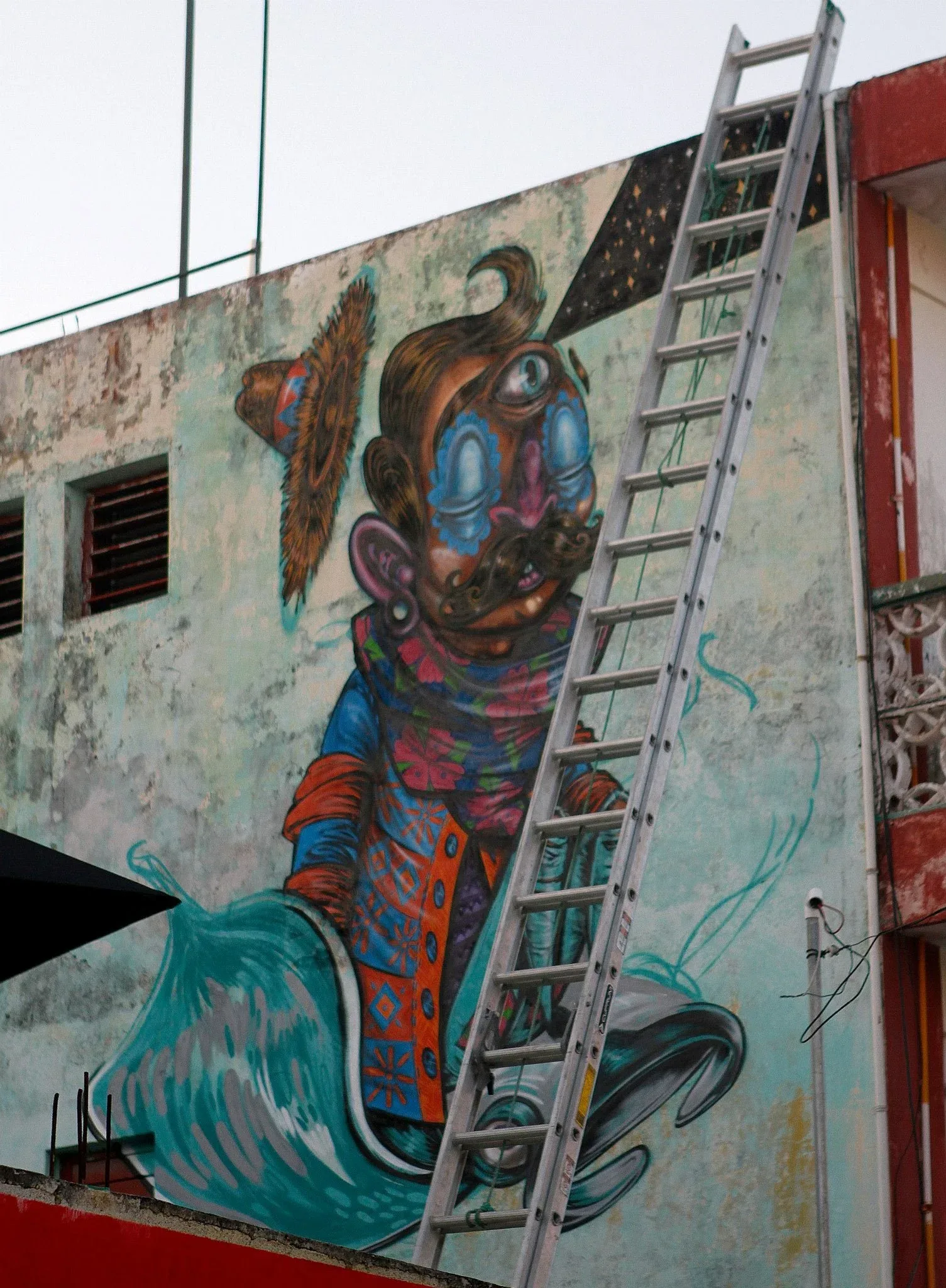 Archival photograph of a mural documented by Tulum Art Club in Tulum.
