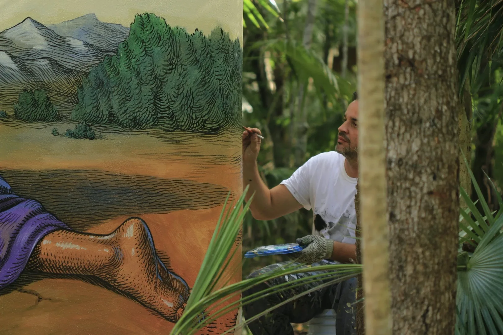 Archival photograph of a mural documented by Tulum Art Club in Tulum.