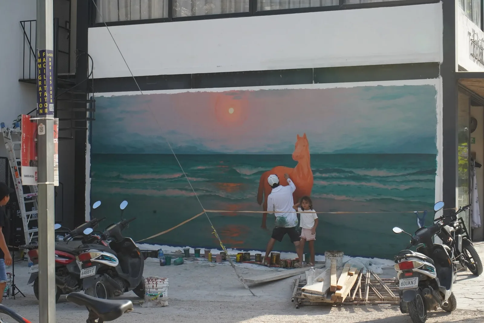 Archival photograph of a mural documented by Tulum Art Club in Tulum.